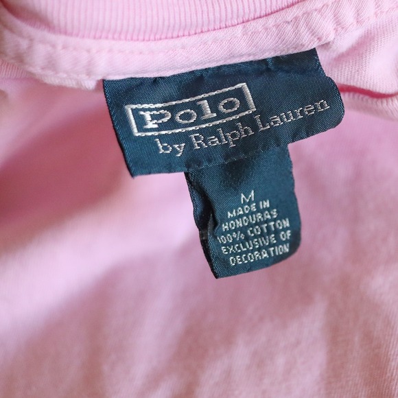 Vintage Polo Ralph Lauren T-Shirt Bundle Lot 2 Mens M‎ Pink Pocket Blue Pony Y2K - Picture 6 of 10